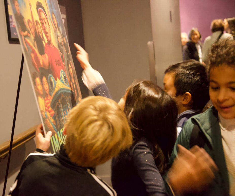 Cast at Poster CU